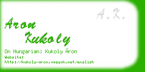 aron kukoly business card